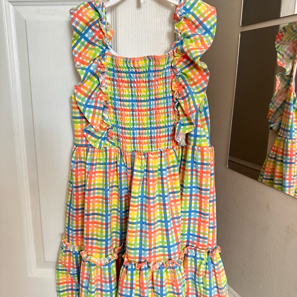 Colorful Plaid Ruffle Dress